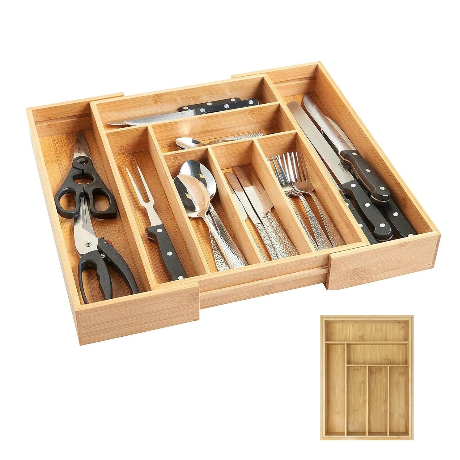 Extendable Cutlery Tray Expandable Storage Organizer Kitchen Drawer Holder Tray Insert Cabinet Utensil Box Makeup Toys Sundries